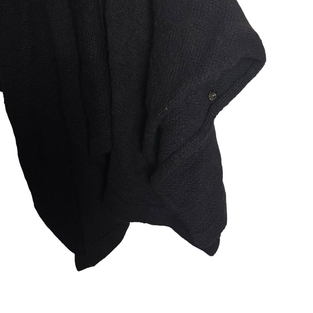 Elk Black Chale Wool Oversized Wrap Poncho Sweater - Picture 9 of 13